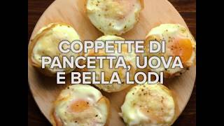 Video ricetta coppette di pancetta uova e Grattugiato Bella Lodi [upl. by Yrocaj]