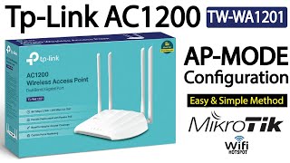 How to configure TP link AC 1200 WA1201as a AP mode  Mikrotik Hotspot AP mode configuration [upl. by Eteragram]