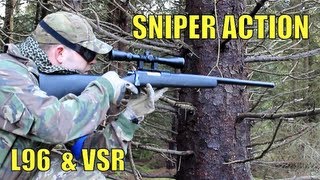 Airsoft Sniper Action L96 amp VSR HD [upl. by Eilac670]