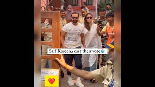 Bollywood actressKareena kapoor khan amp Husband actor Saif ali khan arrived Cast their vote 🗳️ viral [upl. by Grati]