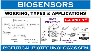 Biosensors  Working Types Applications  L4 U1  Pharmaceutical Biotechnology 6th sem [upl. by Crane]