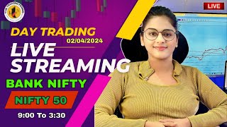 LIVE TRADING BANKNIFTY AND NIFTY50  2 APRIL  thetradingfemme nifty50 banknifty [upl. by Ayhay]