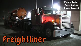 Orange Freightliner Truck At Sarnia Truck Stop In Fog [upl. by Flossi]