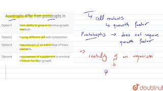 Auxotrophs differ from prototrophs in [upl. by Ymij]