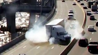 Semi Truck Blowout at Highway Speed  Real World Police Roadcam [upl. by Yadrahc220]