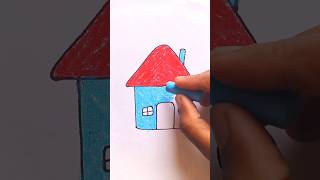 Cute Drawing House 🏡 for Kids  Cute Drawing lkg boy kidsvideo shorts [upl. by Glynias441]