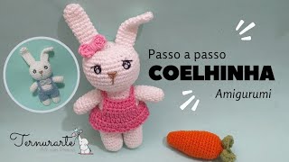 passo a passo como fazer uma coelhinha em crochê amigurumi [upl. by Seavey]