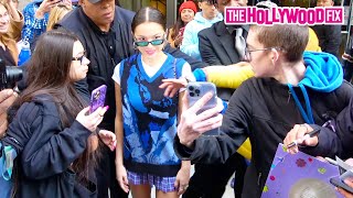 Olivia Rodrigo Is Mobbed By Fans While Leaving Her Hotel For A Day Of Shopping With Friends In NY [upl. by Nnanaej]