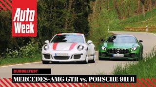 MercedesAMG GTR vs Porsche 911 R  AutoWeek Dubbeltest [upl. by Einaj986]