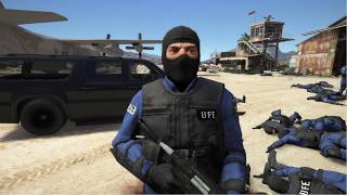 Grand Theft Auto V NPC Wars 168  UFE vs Gruppe 6 [upl. by Vaas]