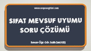 Sıfat Mevsuf Uyumu Soru Çözümü  Salih Zeki KEŞ [upl. by Garin126]