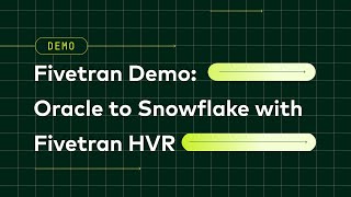 Fivetran Demo Replicating from Oracle to Snowflake with Fivetran HVR [upl. by Severn]