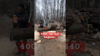 28 year old stihl 440 vs new stihl 400c chainsaw chainsawman cuttingwood [upl. by Noramac615]