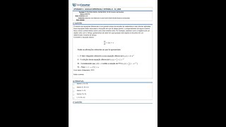 ATIVIDADE 3 CÁLCULO DIFERENCIAL E INTEGRAL II 52 2024 [upl. by Naitsirk]