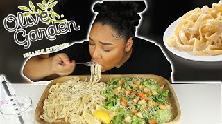 CREAMY ALFREDO MUKBANG CRUNCHY CAESAR SALAD [upl. by Miarzim]