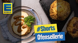 Ofensellerie Rezept mit veganer Soße  Sellerie im Backofen zubereiten Shorts [upl. by Gavrah]