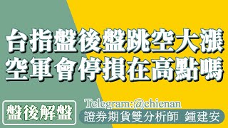 20241017【台指盤後盤跳空大漲 空軍會停損在高點嗎】鍾建安盤後解盤 [upl. by Tseng48]