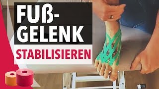 Fußgelenk Stabilisieren  Taping Fußgelenk  Kinesiology Tape Anleitung für Fußgelenk [upl. by Roselin885]