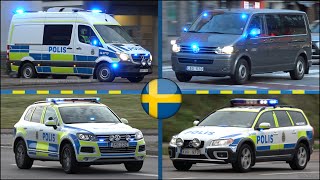 🚓 Police cars responding Sweden [upl. by Worth]