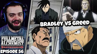 KING BRADLEY VS GREED ROUND 2  Full Metal Alchemist Brotherhood Reaction Ep 56 [upl. by Ylime]