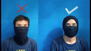 Jarang tau‼ Masker kolong ala ninja🔴Alternatif masker  Cara memakai Buff dua versi [upl. by Rider]