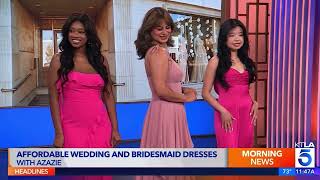 Affordable Bridal amp Bridesmaids Dresses  KTLA5 Azazie [upl. by Marian]