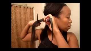 Flat Ironing TransitioningRelaxed Hair  Chase Method with Comb [upl. by Keener]