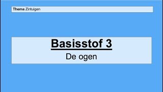 VMBO 3  Zintuigen  Basisstof 3 De ogen [upl. by Laryssa]