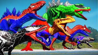 🔴DINOSAUR Tyranno saurus CRETACEOUS King Death Cartoon Animation SPINOSAURUS SCORPIOS amp JW Alive [upl. by Yert966]