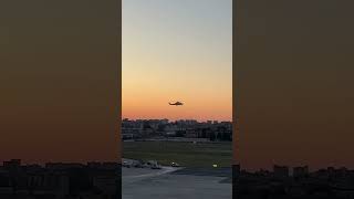 A Naples Airport view from the roof of the parking Turkish airlines flight is landing airport [upl. by Orji882]