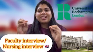 Uk 🇬🇧 Faculty Interview Nursing interview roehampton uk nursinginterview [upl. by Philine]