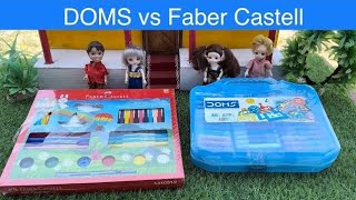 Doms vs Faber castell pencil set classicminifood chuttibomma doms fabercastell [upl. by Dronel]