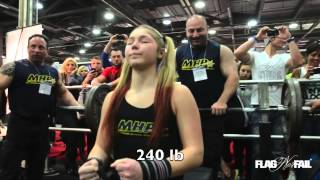 Maryana Naumova 13 year old girl Benches 240lb RAW [upl. by Dorena]