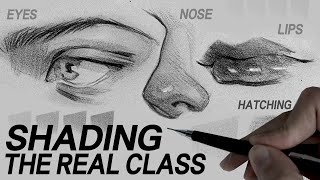 REAL CLASS SHADING HATCHING  EYES NOSE LIPS [upl. by Nnylaehs]