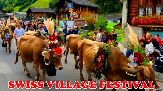 SWISS VILLAGE FESTIVAL  COW PARADE  SWITZERLAND 🇨🇭 [upl. by Gaylene]