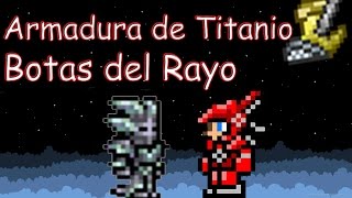 Guia terraria hard mode ep 7  Armadura de titanioadamantita y botas del rayo [upl. by Aisyla998]