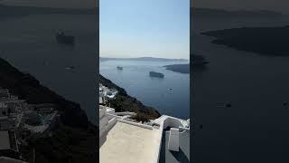 Santorini hotel view santorini santorinigreece greece sea boat travel greekisland sun [upl. by Lyrehc]