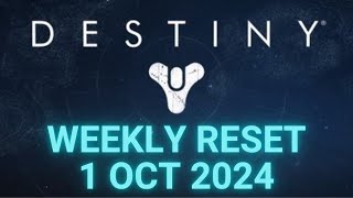 Destiny 1  Weekly Reset  Vendor and Faction Inventory Weapons and Loot 1 Oct 2024 Oct12024 [upl. by Nirret638]