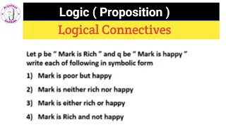 Logic Connectives  Logic Connectives problem  Logic Connectives problem discrete mathematics [upl. by Ydisac]