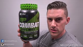 MusclePharm Combat 100 Whey Protein Powder Supplement Review  MassiveJoescom Raw Review [upl. by Eimarrej]