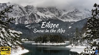 Eibsee Winter Snow in the Alps Bavaria Germany 4K [upl. by Diahann]