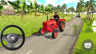 Ultimate Red 🔴 Mahindra Tractor Driving Ofline Village Gameplay 🤩 Indian Tractor Driving 3D Games [upl. by Querida]