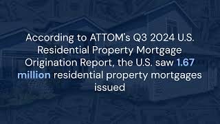 ATTOM Q3 2024 Mortgage Origination ReportTop 10 Metros with PurchaseMortgage Originations Up [upl. by Yekram998]