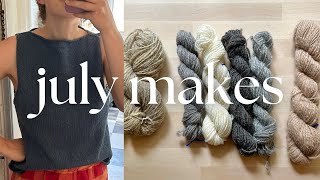 JULY MAKES  summer knits  tour de fleece [upl. by Cloutman]