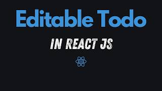 React Js Editable Todo  Frontend Interview Questions  React Interview Questions [upl. by Erbes187]