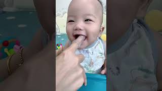 Baby Silicone Finger Toothbrush Review cutebaby [upl. by Dahs764]