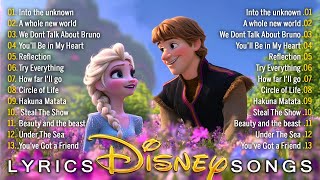 Disney Song Collection 🌞 Top Disney Soundtracks with Lyrics ⚡ Beauty and the Beast Moana [upl. by Eicart]