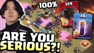 1 Player in World COMBINES Bat Spells amp ROCKET Balloons in Clash of Clans [upl. by Revlys]