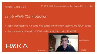 23 F5 AWAF XSS Protection [upl. by Adaminah647]