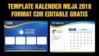 TEMPLATE KALENDER MEJA 2018 CDR EDITABLE [upl. by Sterrett]